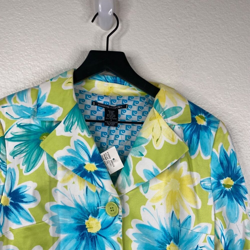 Pierre Cardin Jacket Blazer Women's Sz 8 Lightweight Floral Bright Spring NWT - Picture 6 of 16